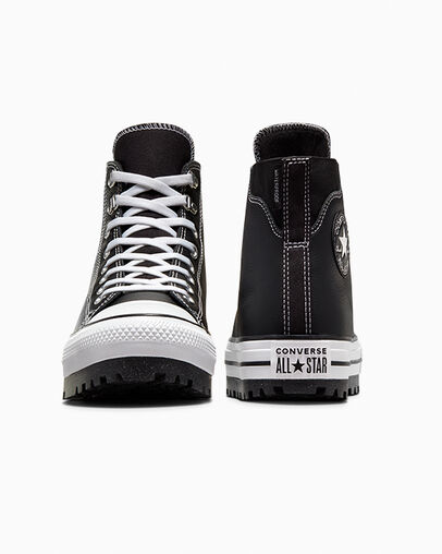 Chuck Taylor All Star City Trek Waterproof Boot Black/White/Silver, Heel View