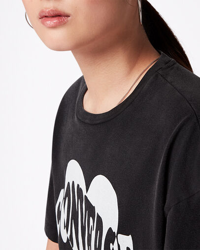 Vintage Wash Heart Oversized T-Shirt Converse Black