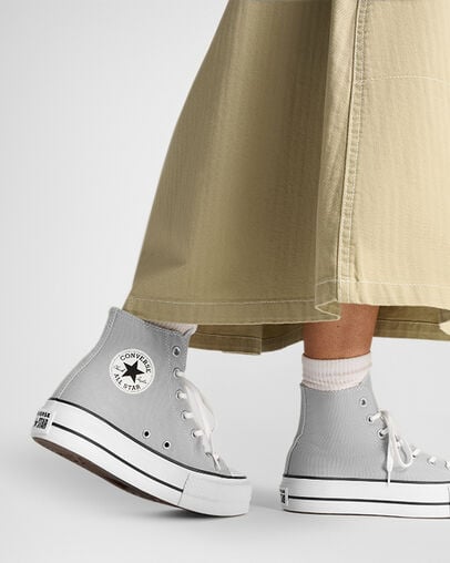 Chuck Taylor All Star Lift Platform Canvas Grey Area/White/Black, Reflective View