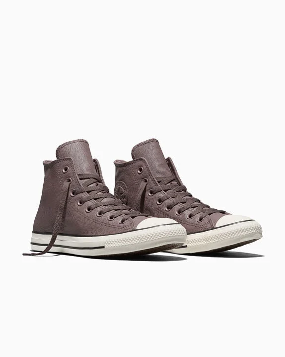 Chuck Taylor All Star Leather Pot Hole Plum/Egret/Black