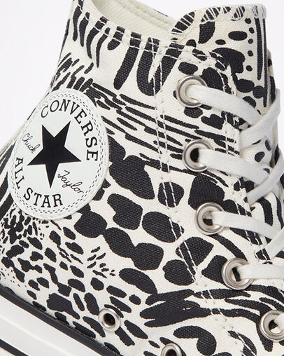 Chuck Taylor All Star Animal Print Egret/Black/Egret, Detail Angle View