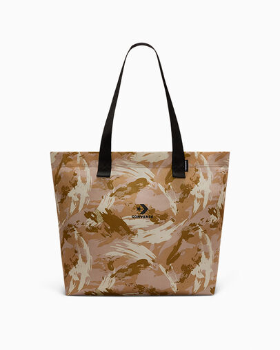 Camo Canvas Tote Paint Camo - Trek Tan, Front View