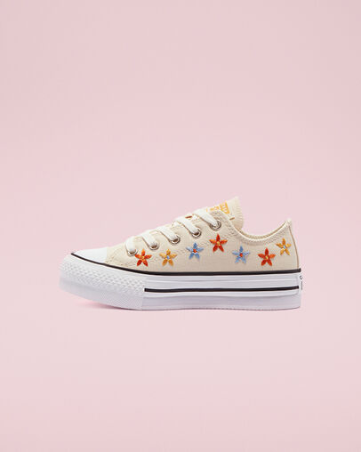Chuck Taylor All Star Lift Platform Spring Flowers Natural Ivory/White/Black, Inner Side View