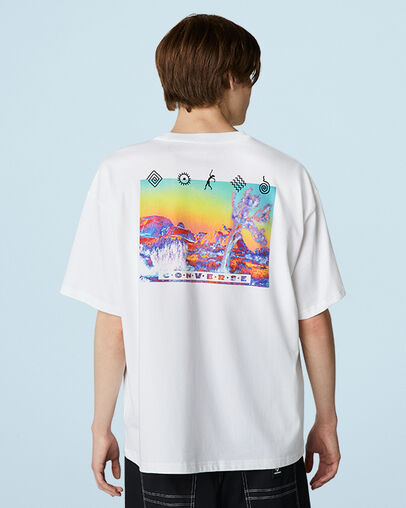 Inverted Desert Graphic T-Shirt White, Back View
