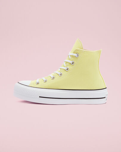 Converse Color Platform Chuck Taylor All Star Citron clair/Blanc/Noir, Inner Side View