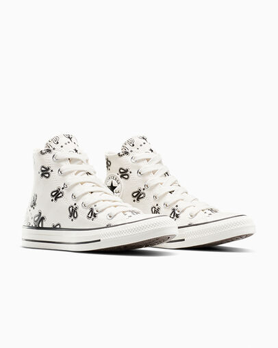 Chuck Taylor All Star Paisley Garza/Negro/Garza, Top and Side View