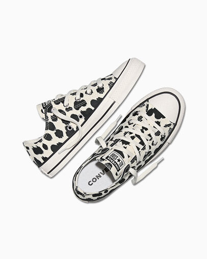 Chuck Taylor All Star Cow Egret/Black/Vintage White, Angled View