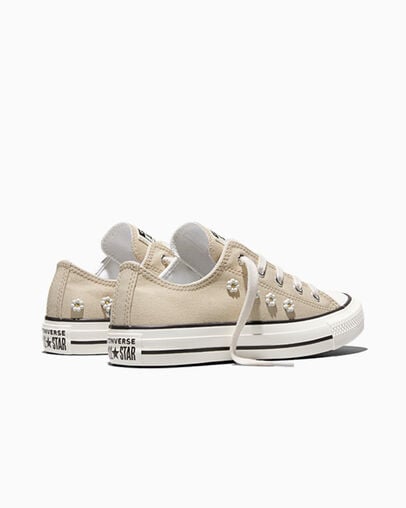 Chuck Taylor All Star Beaded Flowers Sage Smoke/Vintage White/Black, Heel View