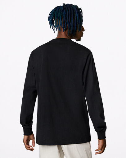 Icon Signature Long Sleeve T-Shirt Converse Black, Back View