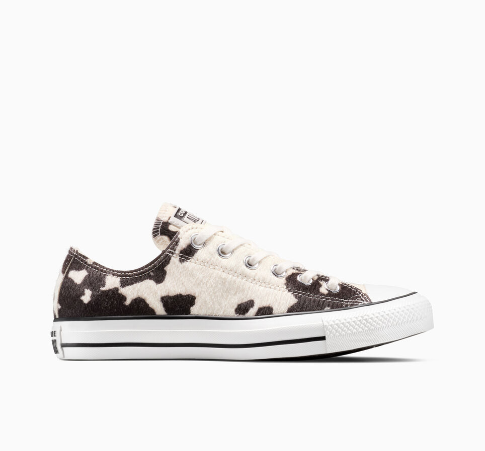 Chuck Taylor All Star Cow Print Pony Hair Egret/Mudguard/Black