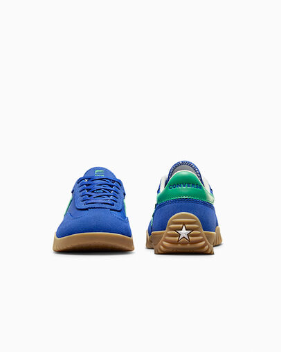 Run Star Trainer Bleu/Vert sommet/&Eacute;cru, Heel View