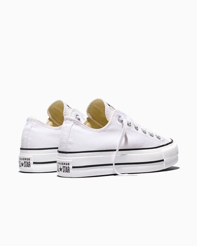 Chuck Taylor All Star Platform Canvas Wit/Zwart/Wit, Heel View