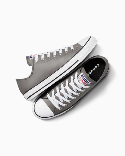 Chuck Taylor All Star Synthetic Leather Origin Story/White/Red, Angled View