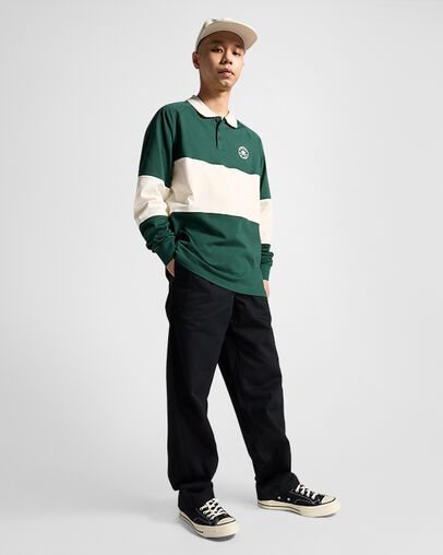 Marquis Retro Rugby Polo Green Envy, Back View