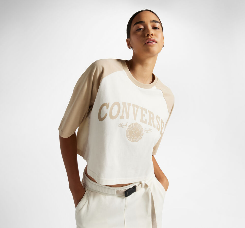 Retro Cropped T-Shirt Converse Egret