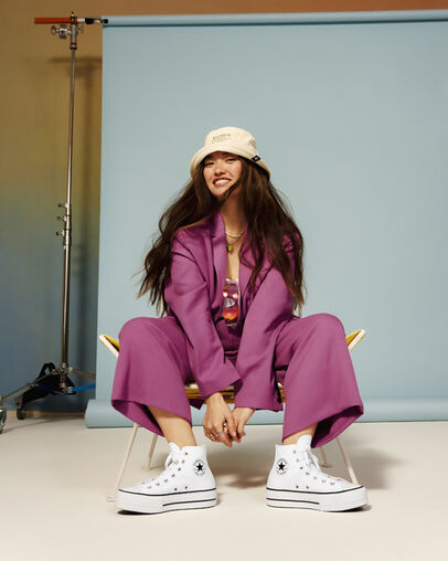 Chuck Taylor All Star Lift Platform Canvas White/Black/White, Detail Angle View