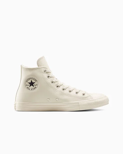Chuck Taylor All Star Water-Repellent Leather Light Dune/Black/Light Dune, Outer Side View