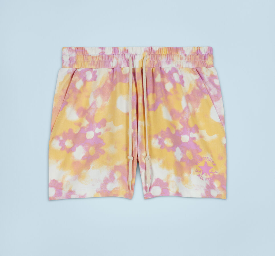 Washed Floral Cotton Shorts Beyond Pink