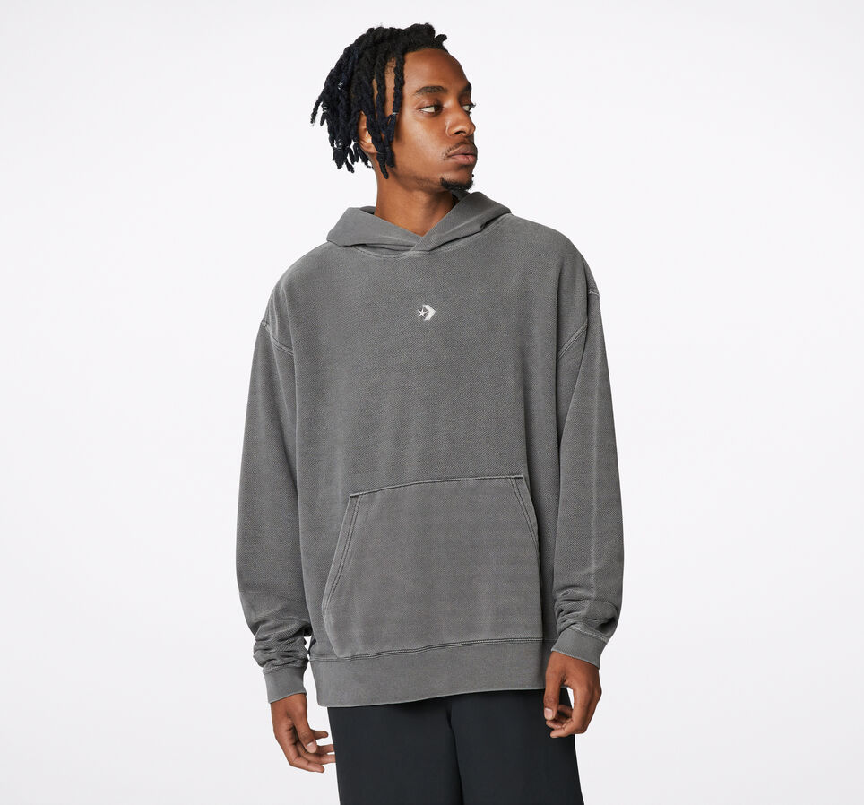 Sudadera con capucha Reverse Herringbone Pullover Negro Converse