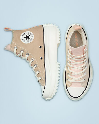 Run Star Hike Platform Tri-Panel Farro/Sesame/Crimson Tint, Top and Side View