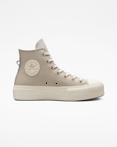 Chuck Taylor All Star Lift Platform Earthy Tones String/Pale Putty/Egret, Outer Side View