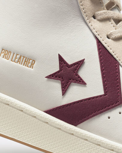 Pro Leather aus recyceltem Leder White/Deep Bordaeux/String, Detail Angle View