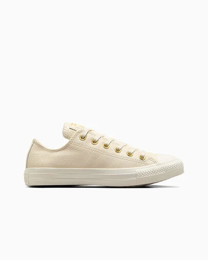 Chuck Taylor All Star Mono Leather Egret/Egret/Gold, Outer Side View