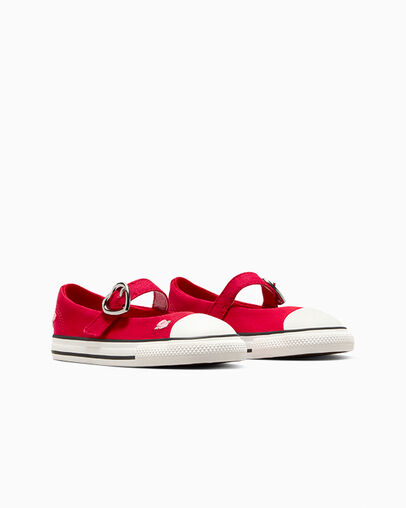 Chuck Taylor All Star Dainty Mary Jane Valentine's Day Easy On Red/Lt Jellyfish Jitter, Top and Side View