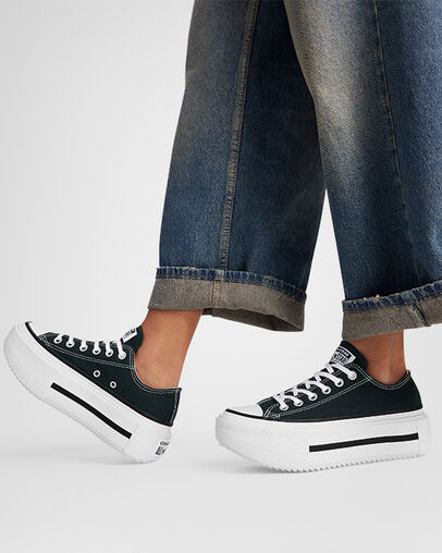 Chuck Taylor All Star Lift Double Stack Platform Canvas Negro/Blanco/Negro, Reflective View