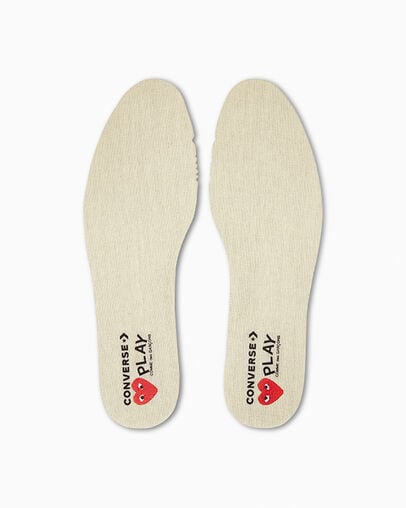 Converse x Comme des Garçons PLAY Chuck 70 Multi Heart Black/High Risk Red/Egret, Detail Angle View