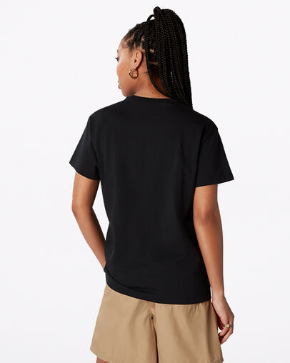 Flower Photo Relaxed T-Shirt Converse Black, Back View