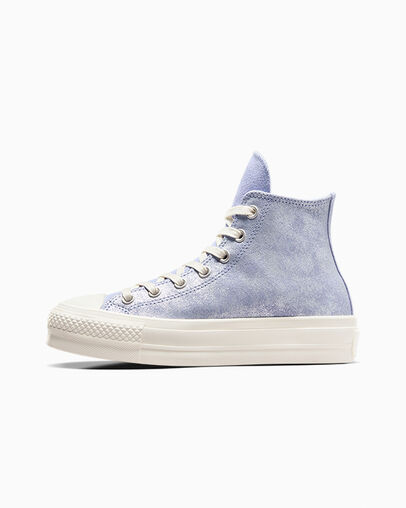 Chuck Taylor All Star Lift Platform Suede Shimmer Lilac Pewter/Egret/Silver, Inner Side View