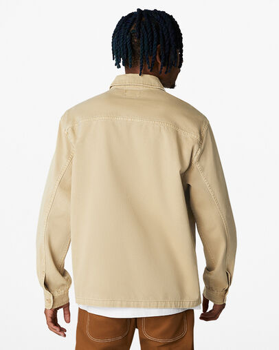 Washed Canvas Full Zip Work Shirt Nomad Khaki