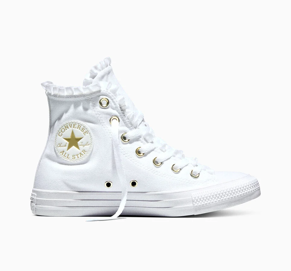 Chuck Taylor All Star Frills White/Metallic Light Gold