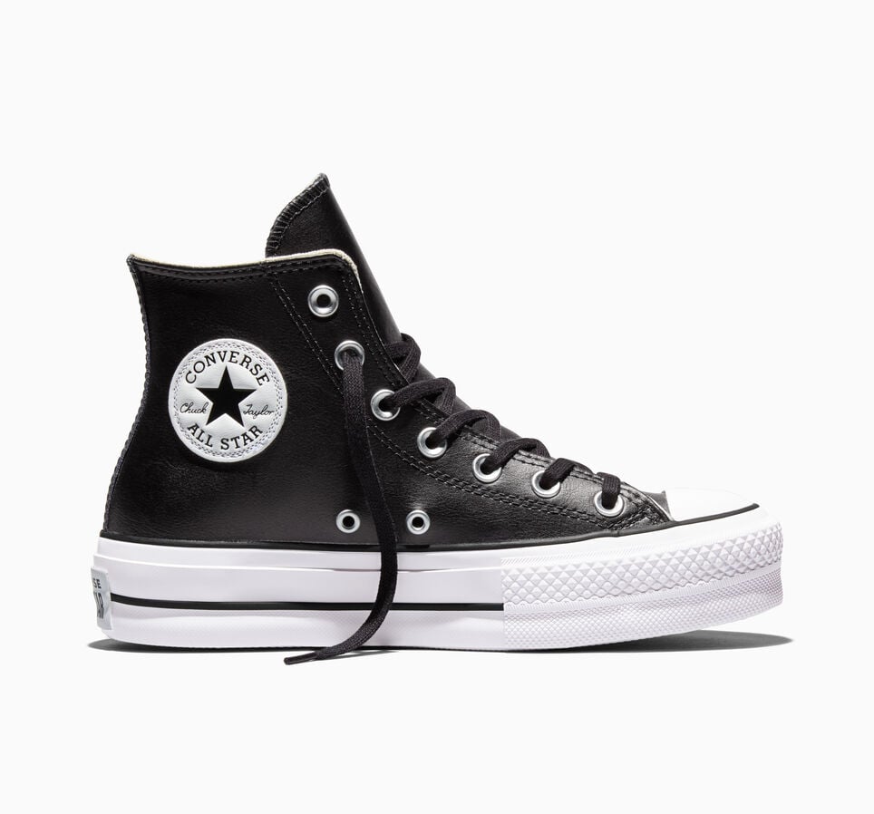 Chuck Taylor All Star Platform Leather Schwarz/Schwarz/Wei&szlig;