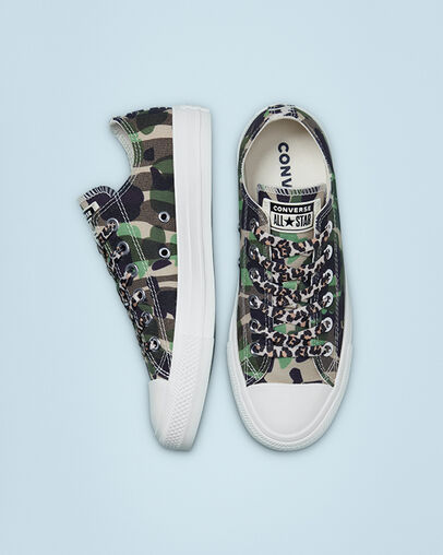 Chuck Taylor All Star Archive Mix Egret/Piquant Green/Black, Top and Side View