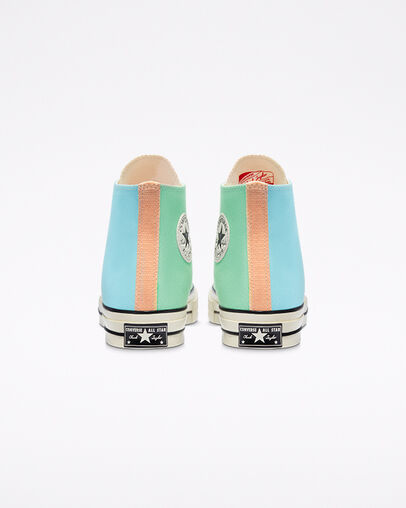 Chuck 70 Tri-Panel Enamel Mint/Cyan Tint, Heel View