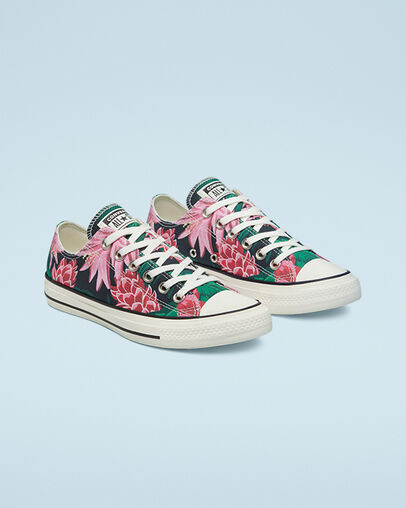 Chuck Taylor All Star Wild Florals Black/Multi/Egret, Angled View