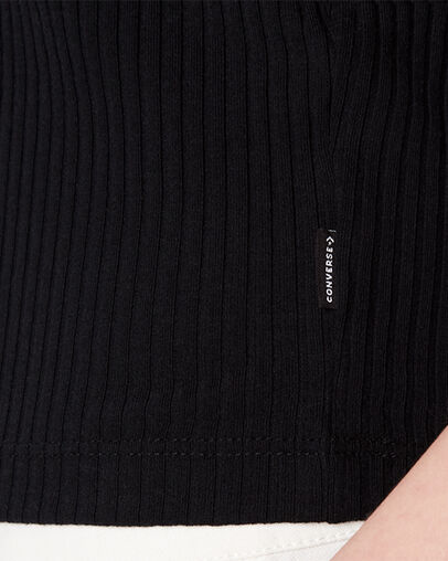Scoop Neck Tank Nero Converse, Detail View