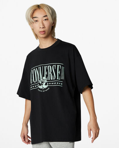 Converse College Graphic T-Shirt Black, Front View