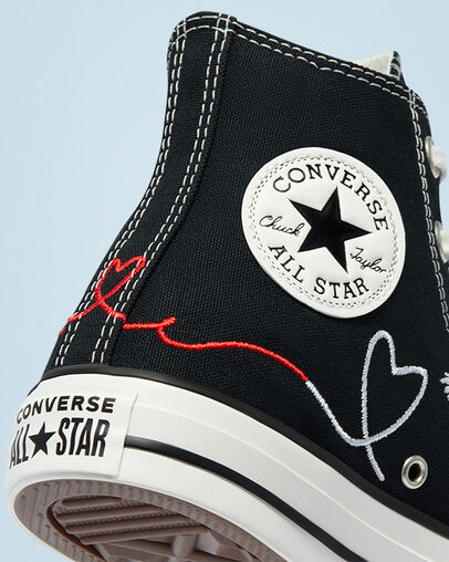 Chuck Taylor All Star Made With Love Negro/Blanco vintage/Garza, Detail Angle View