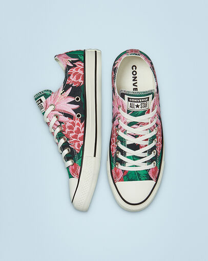 Chuck Taylor All Star Wild Florals Black/Multi/Egret, Top and Side View
