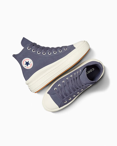 Chuck Taylor All Star Move Platform Suede Lavender Ash/Egret, Angled View