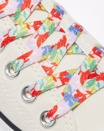 Floral Print Platform Chuck Taylor All Star Aigrette/Blanc/Coquelicot &eacute;clatant, Detail Angle View