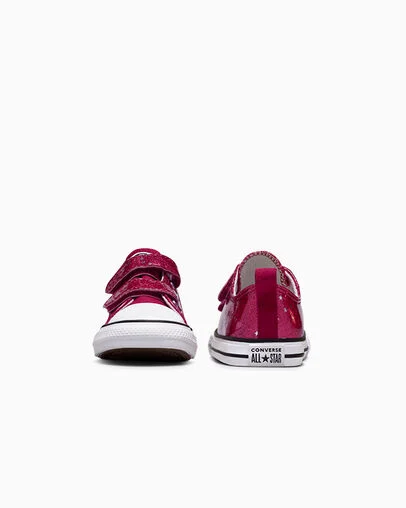 Chuck Taylor All Star Easy-On Glitter Sporty Berry/White/Egret, Heel View