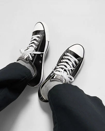Chuck Taylor All Star Leather Schwarz, Reflective View