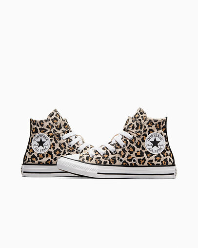 Chuck Taylor All Star Easy On Leopard Bois flott&eacute;/Noir/Blanc, Detail Angle View