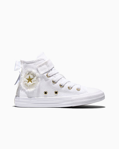 Chuck Taylor All Star Satin Bows White/White/Gold, Outer Side View