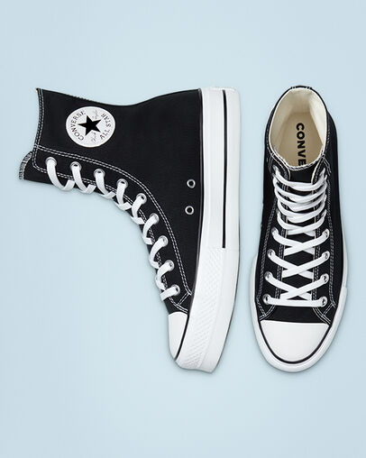 Chuck Taylor All Star Lift Extra High Platform Black/White/Black, Top and Side View