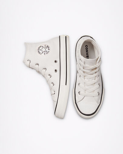 Chuck Taylor All Star UV Glitter Egret/Black/Egret, Top and Side View